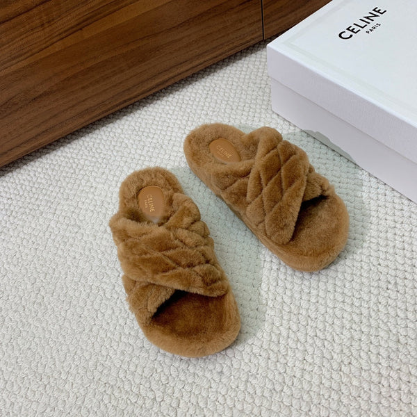 CL 26s Cross-Strap Sandals In Brown Wool
