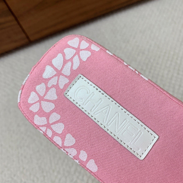 CC Platform Printed Slippers 4.5cm Light Pink Canvas 792621