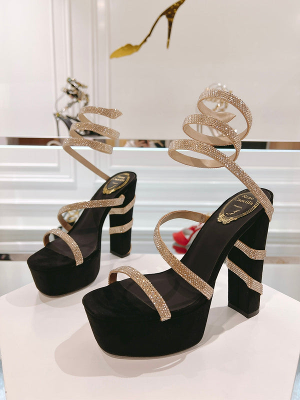 RC 25C Platform Black Gold Imported Velvet Swarovski Crystal 339482