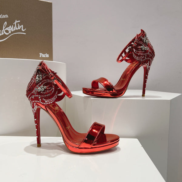 Sandali Pampillas in tessuto CL in pelle di pecora rossa 314920