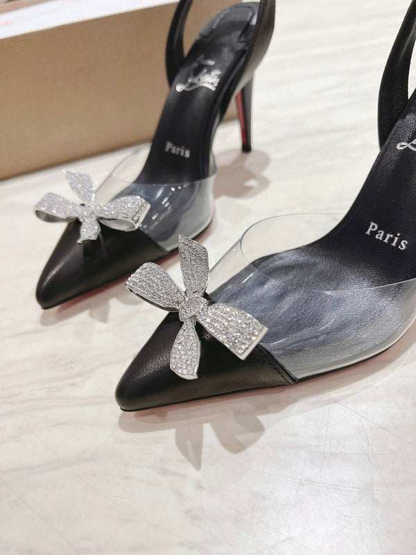 CL Astrinodo Leather And Pvc Pumps 85mm Black Leather 167643