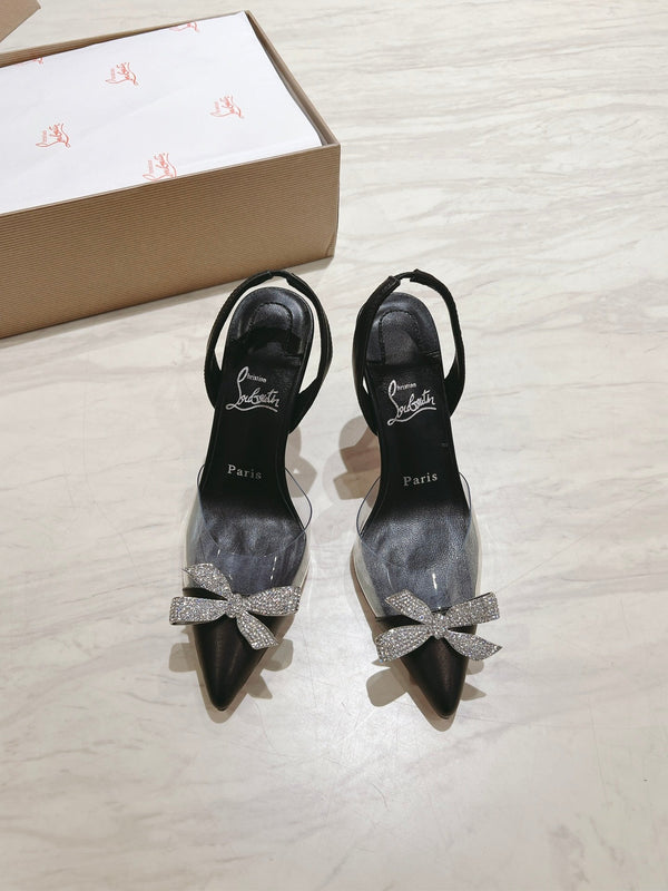 CL Astrinodo Leather And Pvc Pumps 85mm Black Leather 167643