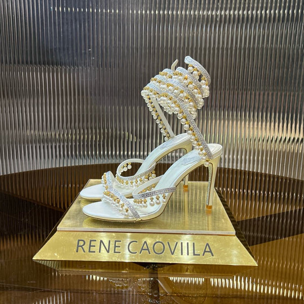 Lampada a sospensione con fibbia in oro RC e cristallo di perle, rivestita in pelle di pecora bianca 174988