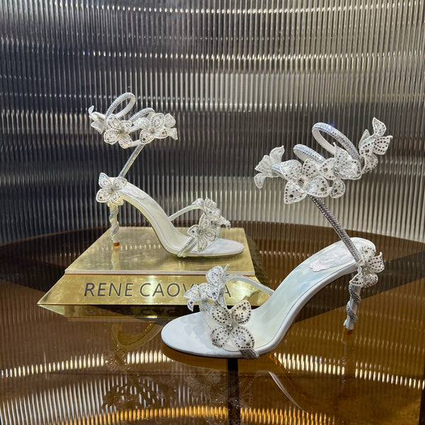 RC 25C Flower Fairy Cinturino a forma di serpente in pelle di pecora bianca di cristallo 174925