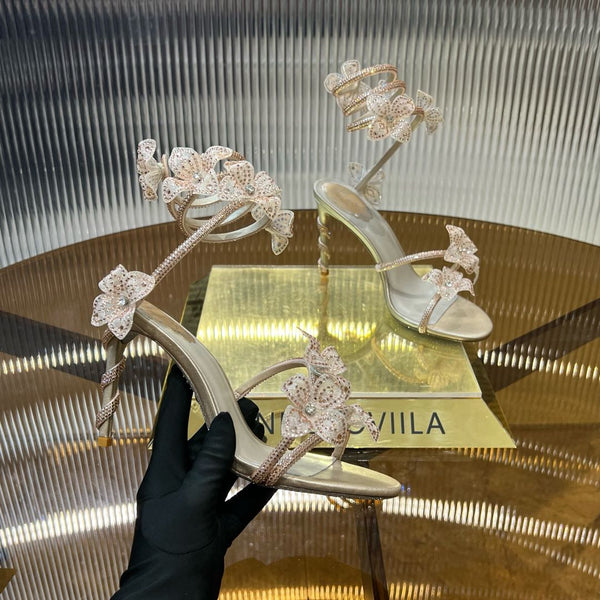 RC 25C Flower Fairy Snake-Shaped Flower Strap Crystal Pink Sheepskin 174933