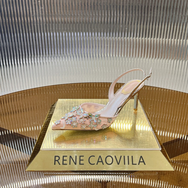 RC 25 Butterfly Flower Thick Heel Pink Sheepskin 242923