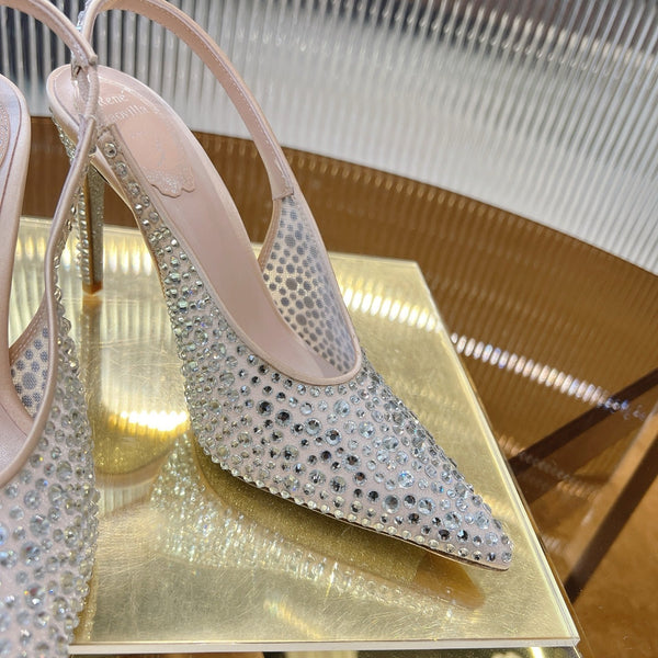 RC Slingback Shoes Pink Rhinestone Sheepskin 281982