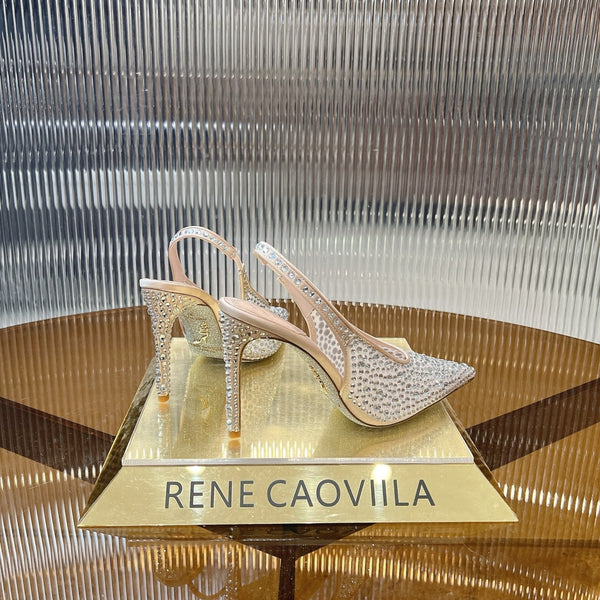 RC Slingback Shoes Pink Rhinestone Sheepskin 281982