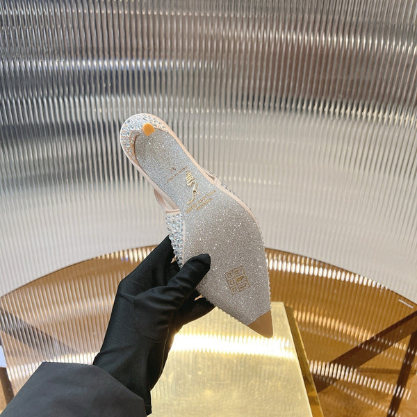 RC Slingback Shoes Pink Rhinestone Sheepskin 281982