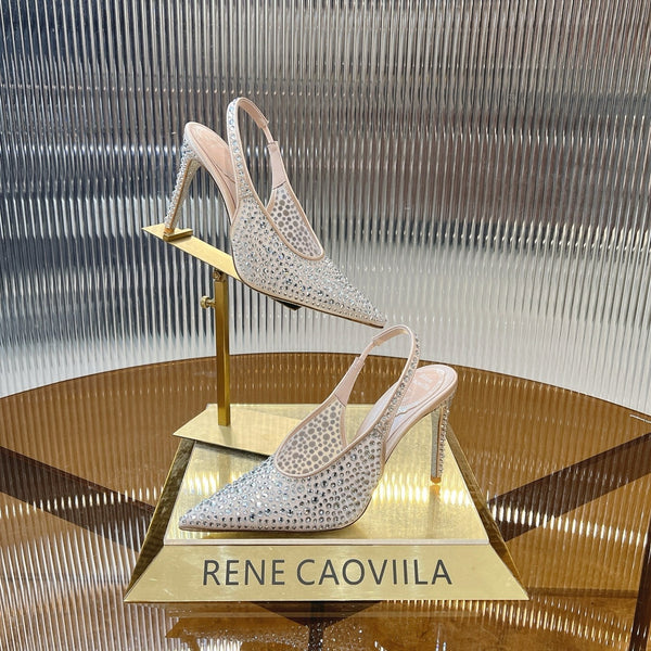 RC Slingback Shoes Pink Rhinestone Sheepskin 281982