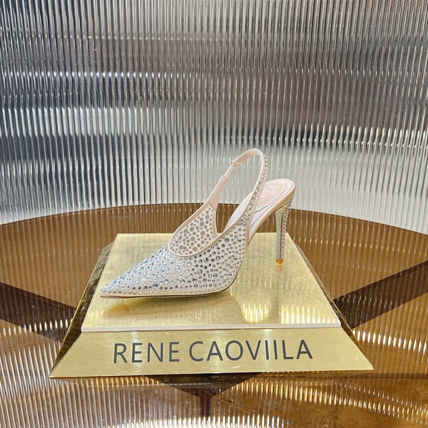 RC Slingback Shoes Pink Rhinestone Sheepskin 281982