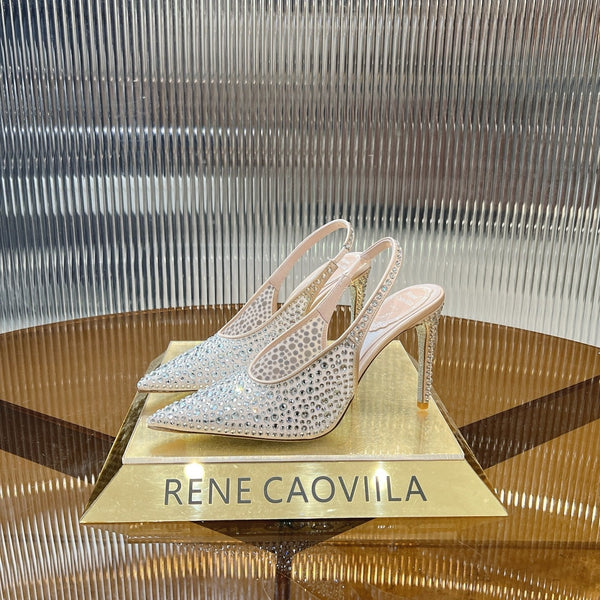 RC Slingback Shoes Pink Rhinestone Sheepskin 281982