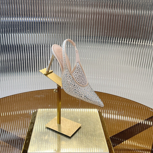 RC Slingback Shoes Pink Rhinestone Sheepskin 281982