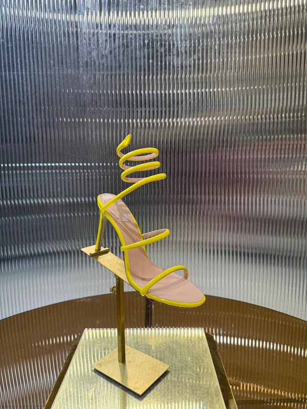 RC 25C Sandali a forma di serpente 9,5 cm Pelle di pecora gialla 310625