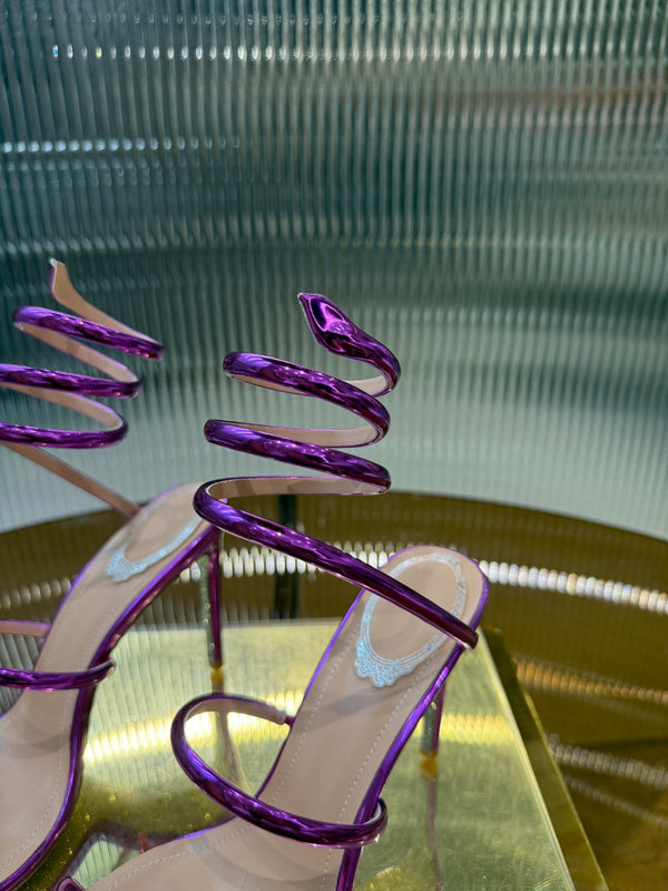 RC 25C Snake-Shaped Sandals 9.5cm Purple Sheepskin 310628