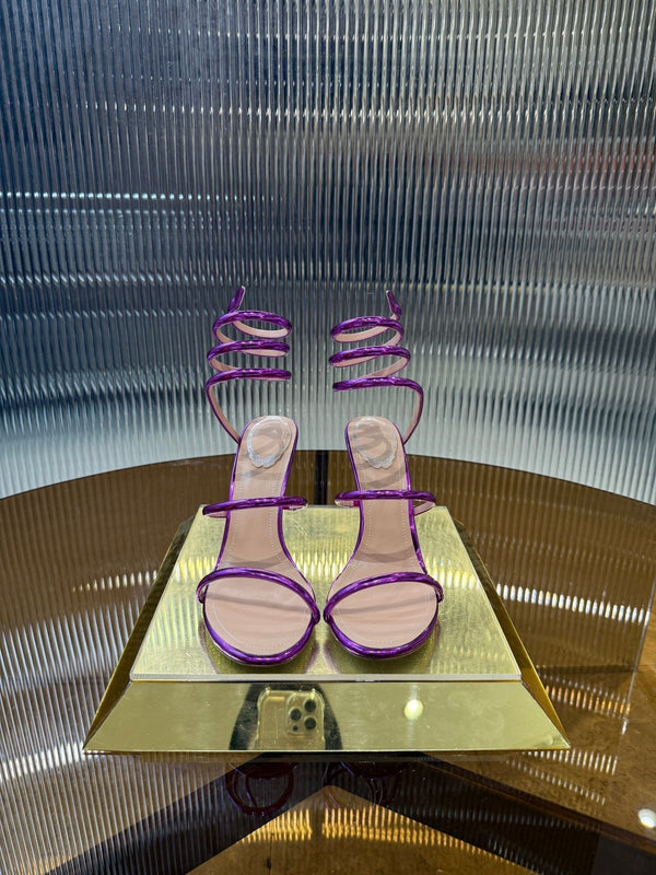 RC 25C Snake-Shaped Sandals 9.5cm Purple Sheepskin 310628