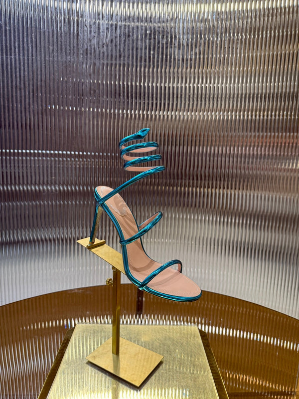 Sandali a forma di serpente RC 25C 9,5 cm in pelle di pecora blu 310630