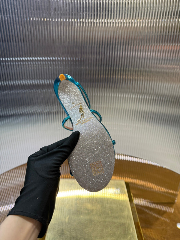 Sandali a forma di serpente RC 25C 9,5 cm in pelle di pecora blu 310630