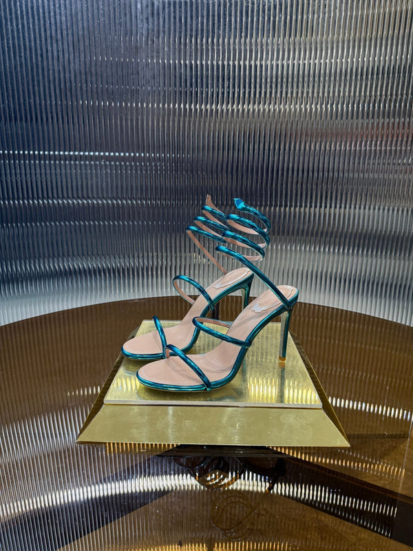 Sandali a forma di serpente RC 25C 9,5 cm in pelle di pecora blu 310630