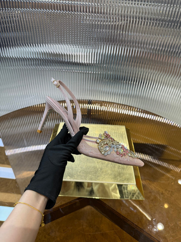 RC 25C Retro Slingbacks 7.5cm Gradient Pink Sheepskin 310637