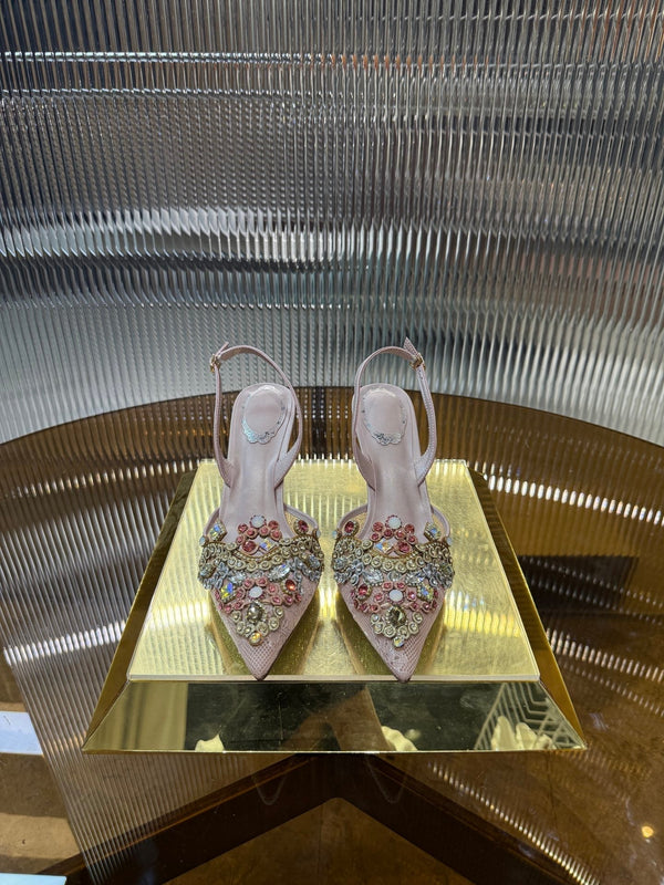 RC 25C Retro Slingbacks 7.5cm Gradient Pink Sheepskin 310637