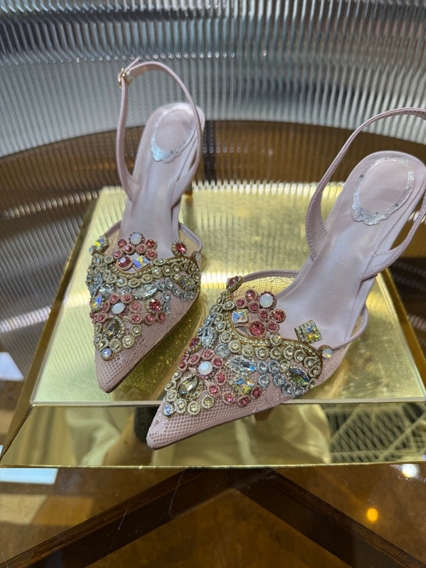 RC 25C Retro Slingbacks 7.5cm Gradient Pink Sheepskin 310637