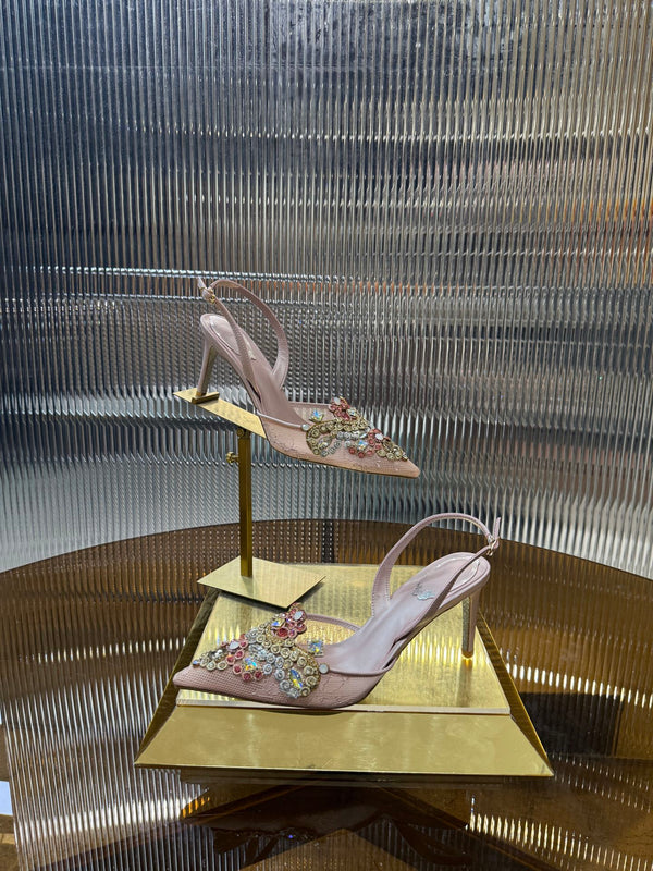 RC 25C Retro Slingbacks 7.5cm Gradient Pink Sheepskin 310637