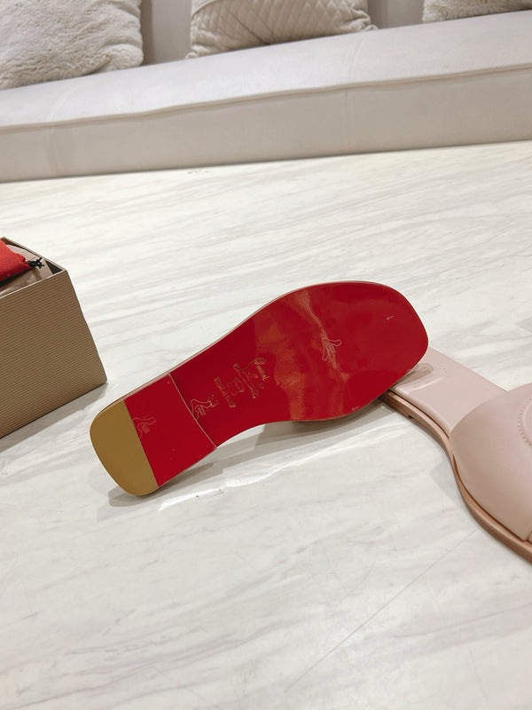 CL 25 Slippers Nude Top Layer High Gloss Calfskin 307500