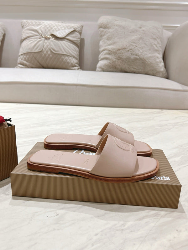 CL 25 Slippers Nude Top Layer High Gloss Calfskin 307500