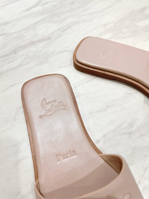 CL 25 Slippers Nude Top Layer High Gloss Calfskin 307500