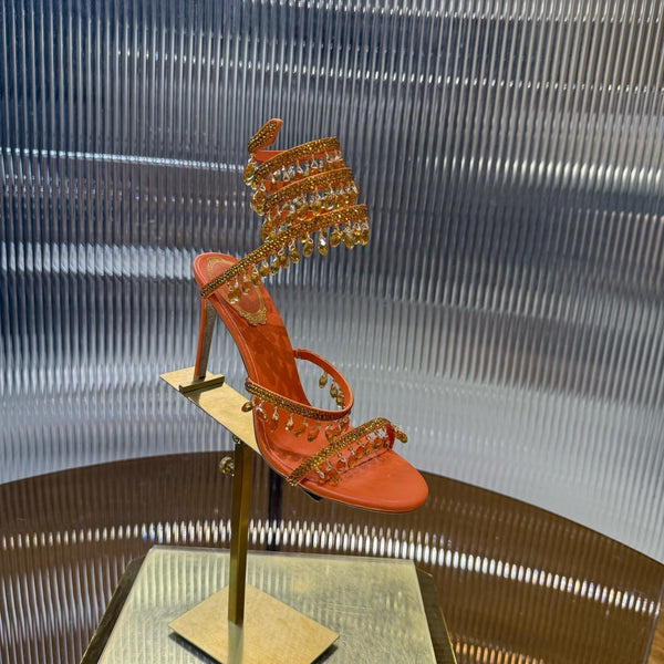 RC 25C Crystal Diamond Sandals Orange Sheepskin 339494