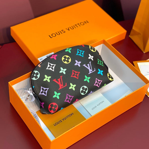 BORSA PER COSMETICI PM 19 IN TELA MONOGRAMMA COLORATA