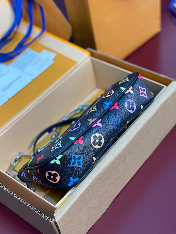 LV x TM Pochette Accessoires 22cm Nero Multicolore Monogram Canvas