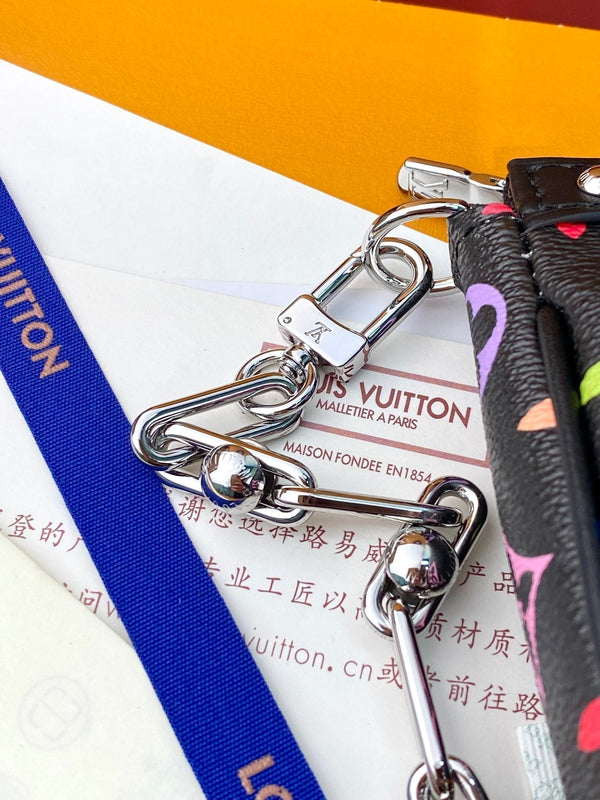 LV x TM Pochette Accessoires 22cm Nero Multicolore Monogram Canvas