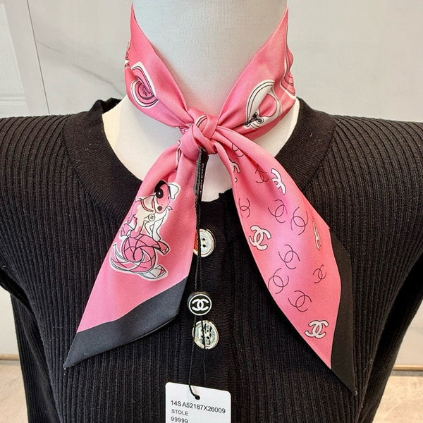 CC Twilly Mini Scarf 120cm Pink Mulberry Silk 935248