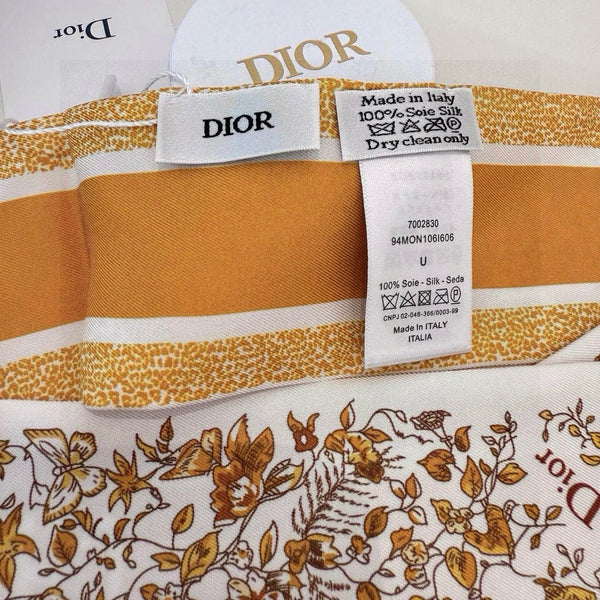 CD Twilly Mini Scarf 105cm Yellow Colorful Mulberry Silk 941921
