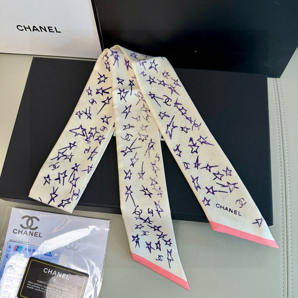 CC Twilly Mini Star 120cm White Blue Mulberry Silk 941930
