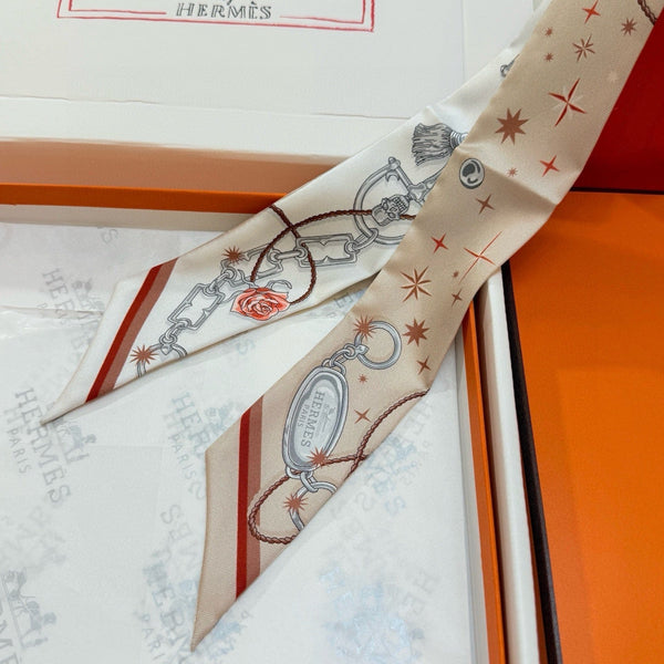 Foulard Twilly Mini HM 105 Beige Rosé Twill de Soie 153189