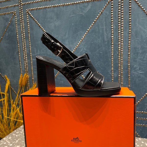 ERIS SANDAL 95 BLACK CALFSKIN