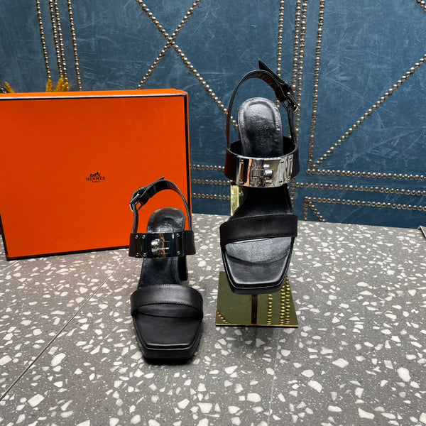 SANDALO ILONA 95 NERO PELLE DI VITELLO