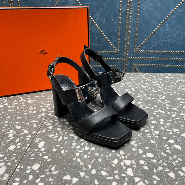 SANDALO ILONA 95 NERO PELLE DI VITELLO