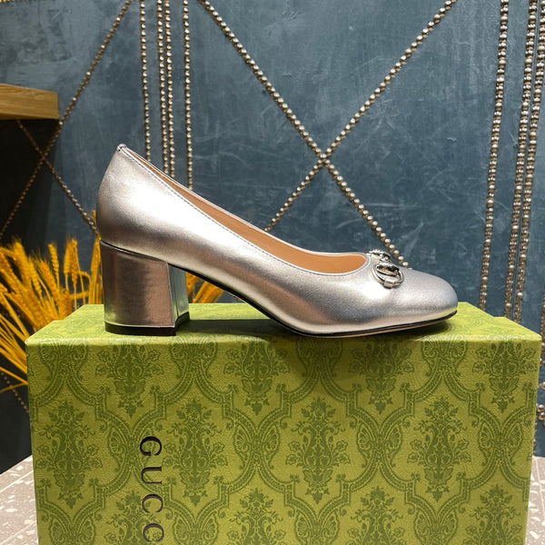 HIGH PUMP 55MM IN SILVER SHEEPSKIN