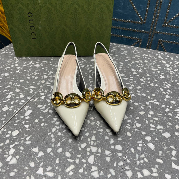 SLINGBACK DA DONNA 45MM IN PELLE DI VITELLO BIANCA