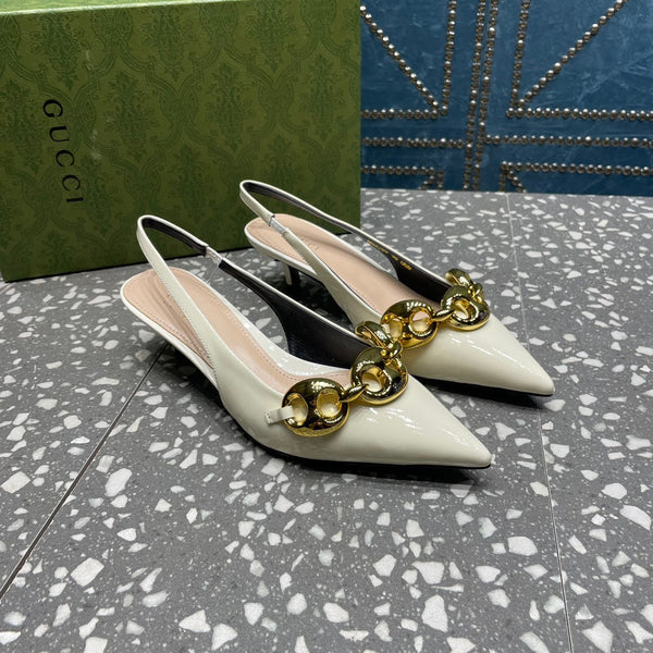 SLINGBACK DA DONNA 45MM IN PELLE DI VITELLO BIANCA