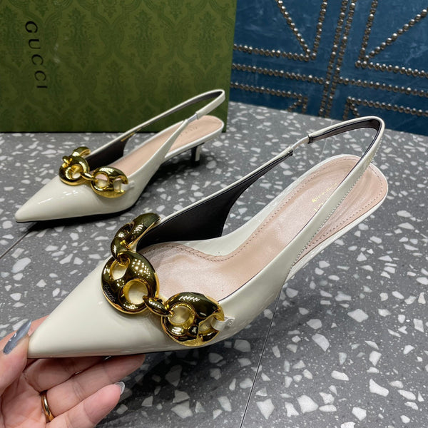 SLINGBACK DA DONNA 45MM IN PELLE DI VITELLO BIANCA