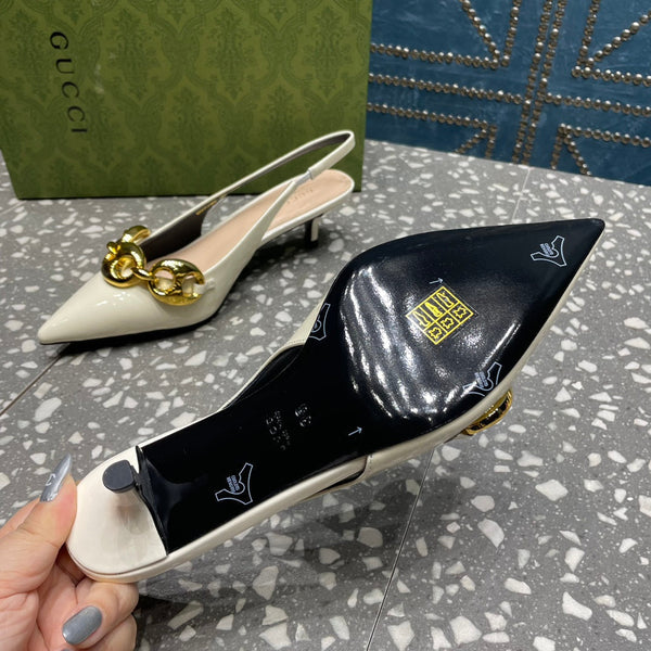 SLINGBACK DA DONNA 45MM IN PELLE DI VITELLO BIANCA