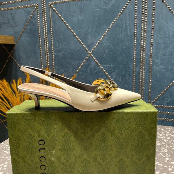 SLINGBACK DA DONNA 45MM IN PELLE DI VITELLO BIANCA