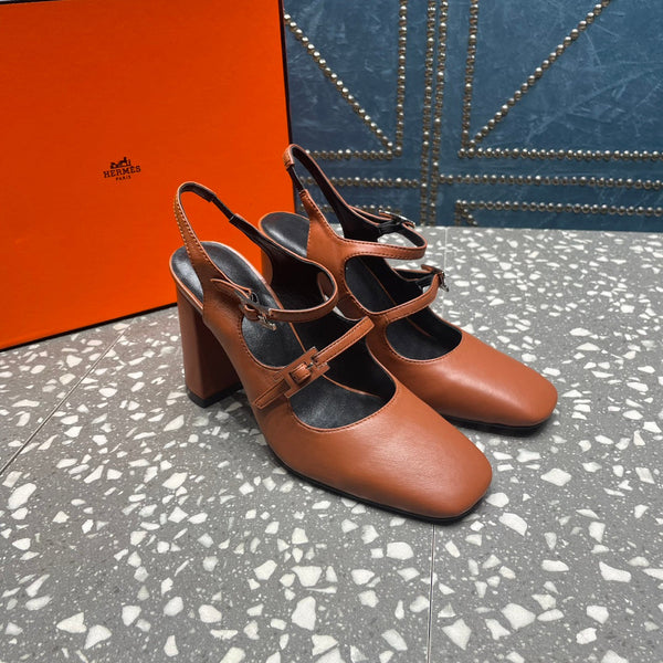 HM Jackie 80 Pump Brown Cowhide 962917