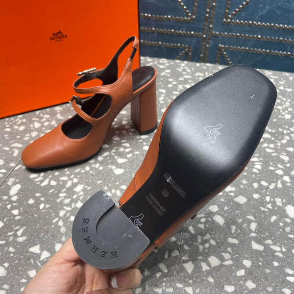 HM Jackie 80 Pump Brown Cowhide 962917