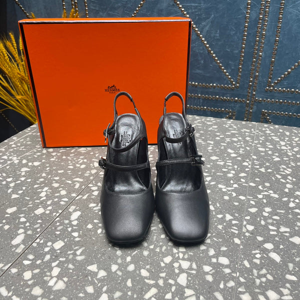 HM Jackie 80 Pump Black Cowhide 962919